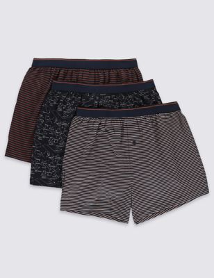 3 Pack of Cool & Fresh&trade; Pure Cotton Boxers with Silver Technology